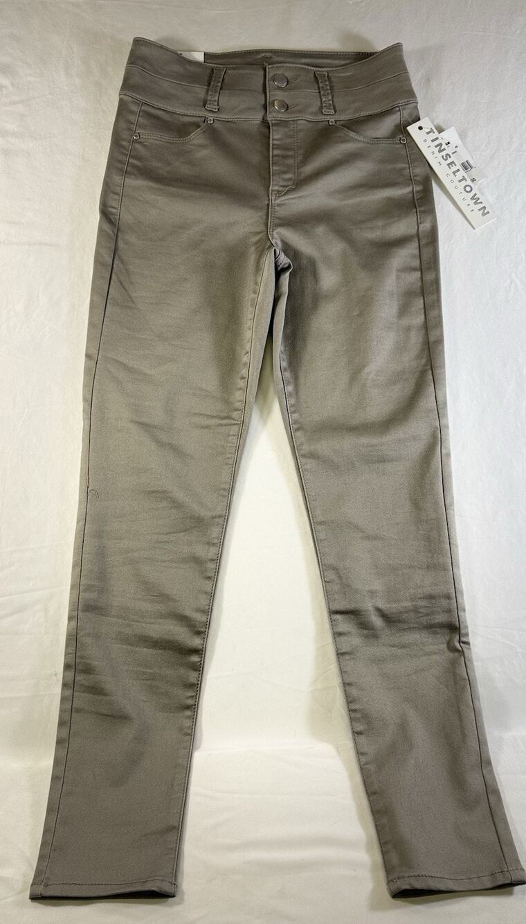 Tinseltown Moonstone Tan High Waist Stretch Womens Skinny Pants Jr Sz 5 New